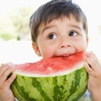 儿童头像吃瓜,小宝贝吃瓜瞬间，萌态十足